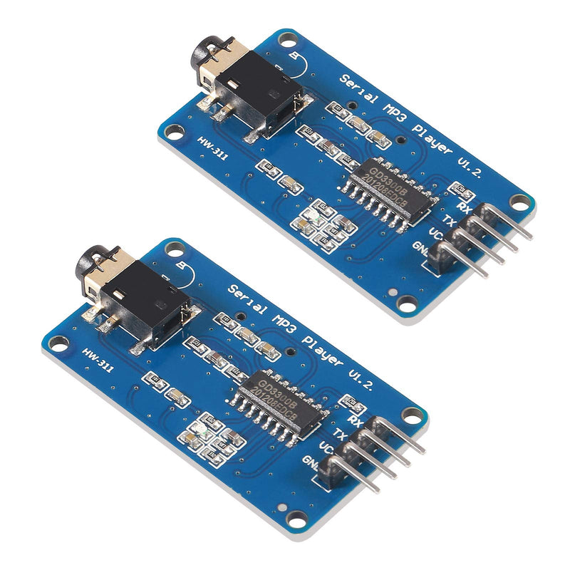  [AUSTRALIA] - DORHEA 2Pcs YX5300 UART Control Serial MP3 Music Player Module Voice Serial Port UART Control Module with TF Card Slot for AVR/ARM/PIC 1