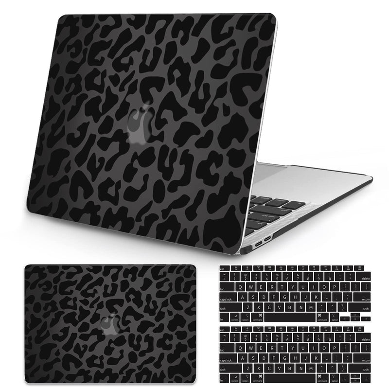  [AUSTRALIA] - Seorsok Compatible with 2022 M2 MacBook Pro 13 inch Case 2021 2020-2016Release M1 A2338/A2289/A2251/A2159/A1989/A1706/A1708Plastic Hard Shell Case Protective Cover &Keyboard Cover-Black Leopard Print A2338 M1 A2251 A2289 Pro 13"(2020) Black cheetah print