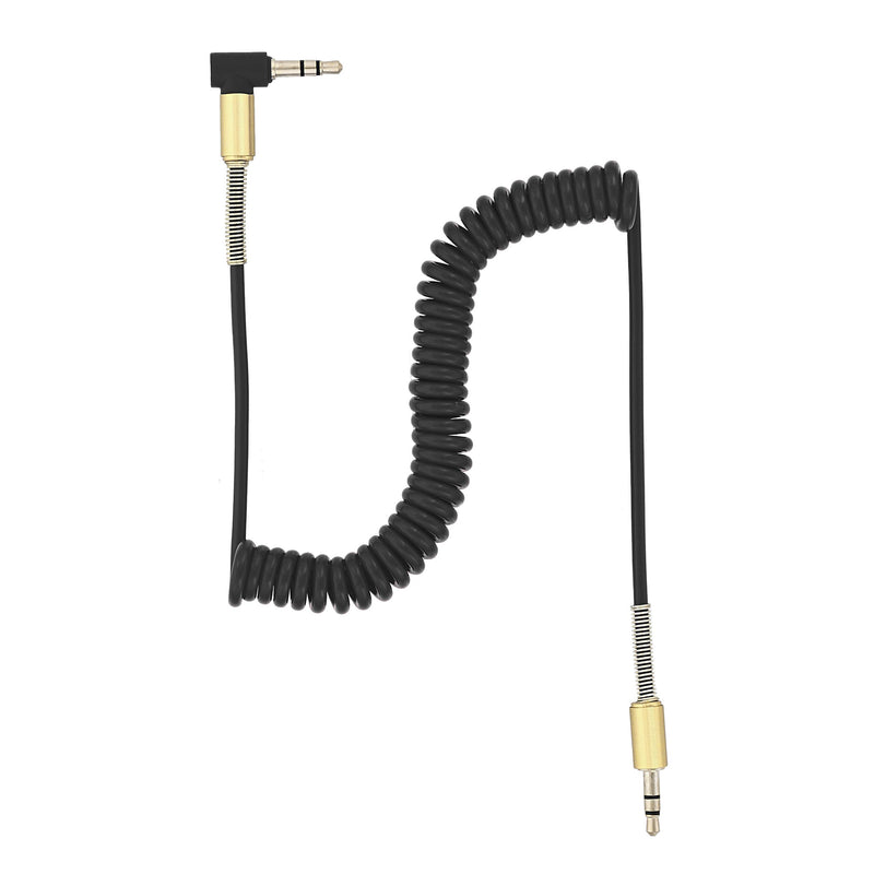 Stereo Audio Cable Stretchable, Jack 3.5mm, 15inch to 59inch Length, Black (Black) - LeoForward Australia