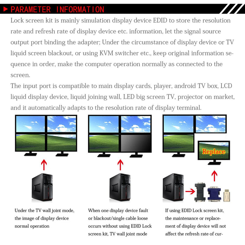  [AUSTRALIA] - FUERAN DVI Pass-Through EDID Emulator for use with Video splitters, Switches and Extenders KVM(2560X1600@60hz)