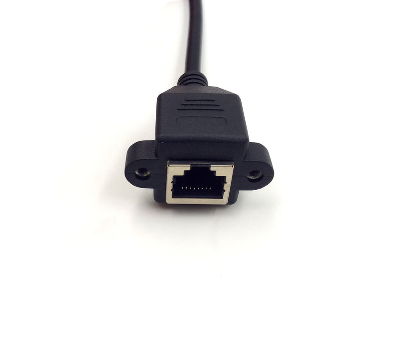  [AUSTRALIA] - RJ45 Extension Cable Haokiang Ethernet Extension Cable Network Cat6 Extension Patch Cable RJ45 Male to Female Connector Network Extension Cable (1ft with Ear) 1ft With ear