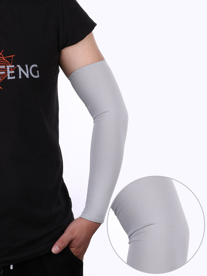  [AUSTRALIA] - 8 Pairs Unisex UV Protection Arm Cooling Sleeves Ice Silk Arm Cover (White Black Grey Blue, Ice Silk)