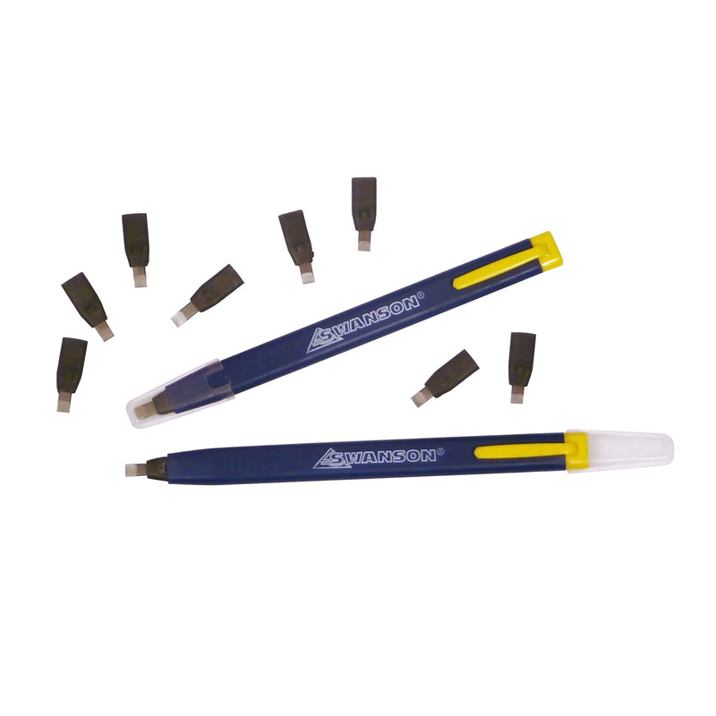  [AUSTRALIA] - Swanson Tool Co CP216 AlwaysSharp Refillable Mechanical Carpenter Pencil, Black Graphite Tips 2 pack pencils
