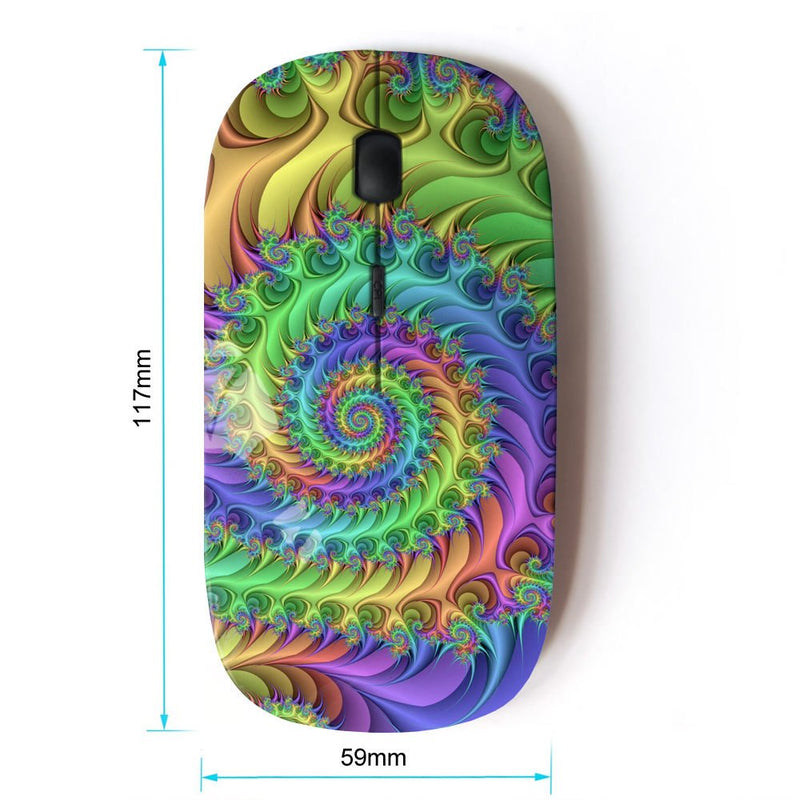 KOOLmouse [ Optical 2.4G Wireless Mouse ] [ Spiral Art Nature Colors Neon Snail Drawing ] - LeoForward Australia