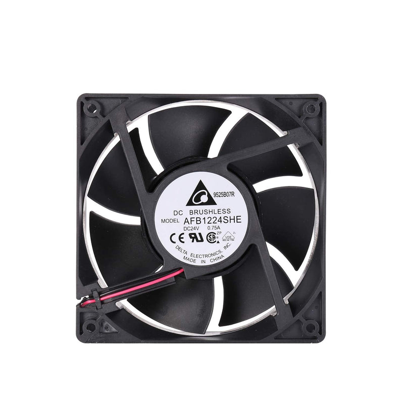  [AUSTRALIA] - Delta 120mm High CFM Fan AFB1224SHE 24V DC 120mm 3Pin 2 Wire PC Computer CPU Case Exhaust Muffin Fan with Metal Finger Guard Grill 3700RPM