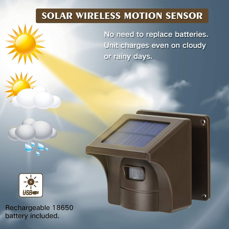  [AUSTRALIA] - 1/2 Mile Long Range Solar Wireless Driveway Alarm Outdoor Weather Resistant Motion Sensor & Detector-Security Alert System-Monitor & Protect Outside Property,No Need to Replace Battery 1 receiver