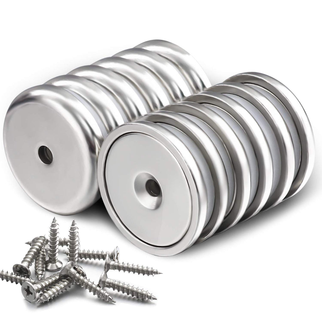  [AUSTRALIA] - DIYMAG Neodymium Round Base Cup Magnet,100LBS Strong Rare Earth Magnets with Heavy Duty Countersunk Hole and Stainless Screws for Refrigerator Magnets,Office,Craft,etc-Dia 1.26 inch-Pack of 12 A1 Dia 1.26inch-12P