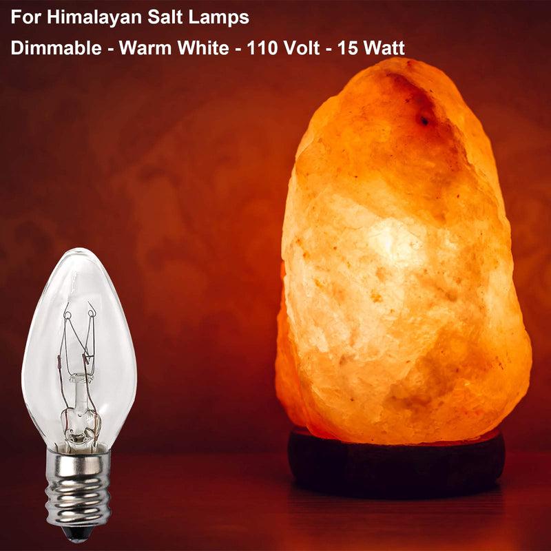  [AUSTRALIA] - 15 Watt Himalayan Salt Lamp Bulbs, 12Pack Dimmable Night Light Bulbs with E12 Base, Rock Salt Lamp Bulbs for Salt Lamps, Scentsy Warmer Wax Diffuser, Candle Warmers