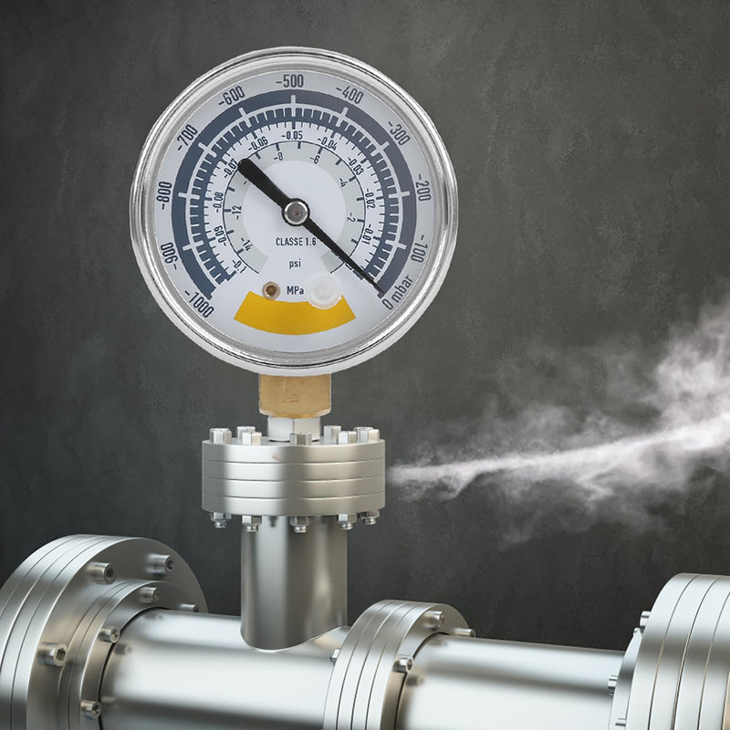  [AUSTRALIA] - Vacuum Pressure Gauge, Stainless Steel Accurate Air Gauge 0-14psi NPT1/8 Inch Connector, Industrial Measuring Tools for Water Oil and Gas for Vacuum Pump