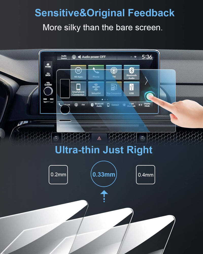  [AUSTRALIA] - WEIPIN 【Smooth as Silk】 9" Car Screen Protector for 2023 2024 Honda CRV Pilot HRV Civic&Acura Integra Accessories GPS Navigation Tempered Glass Compatible with 2023 2024 CR-V Pilot HR-V Integra 2022-2024 Civic - HD Clear