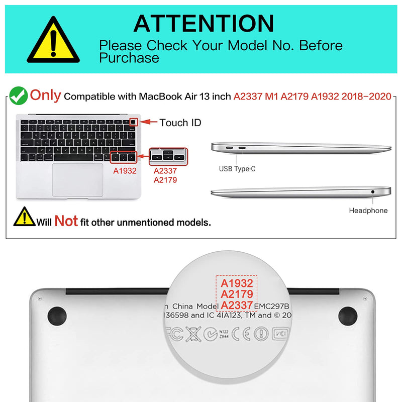MOSISO Compatible with MacBook Air 13 inch Case 2020 2019 2018 Release A2337 M1 A2179 A1932 Retina Display Touch ID, Plastic Hard Shell&Bag&Keyboard Cover&Webcam Cover&Screen Protector, Rose Quartz - LeoForward Australia