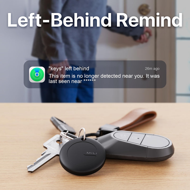  [AUSTRALIA] - MiLi 1 Pack Key Finder Luggage Tracker, Play Sound & Direction, Works with Apple Find My(iOS Only), Apple MFi Certified Portable Bluetooth Tracker, Tracking Tag for Keys Suitcase Bags