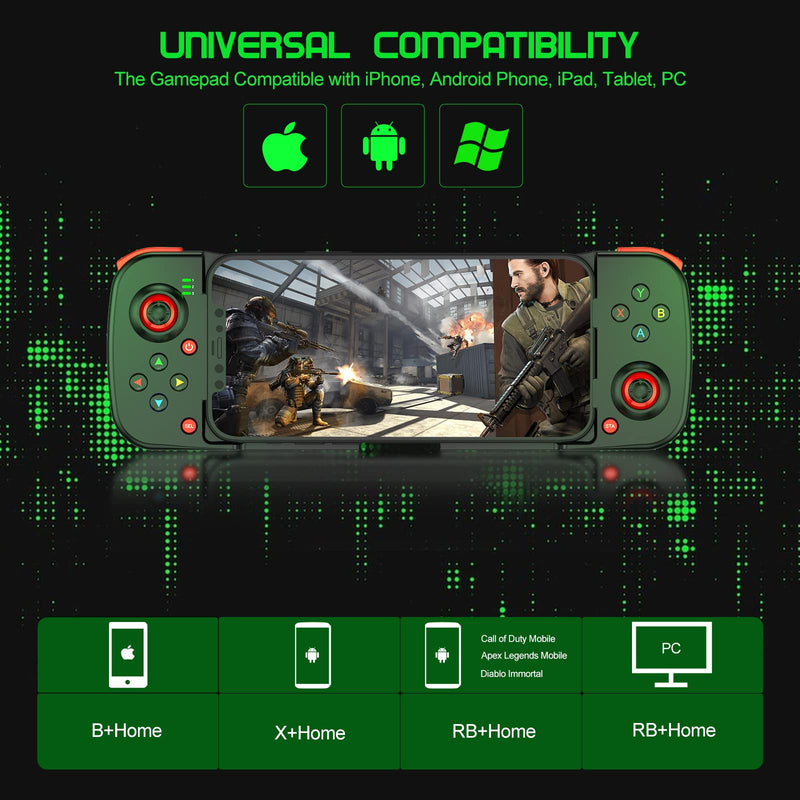  [AUSTRALIA] - Joso Wireless Game Controller for iOS, Android, PC, Bluetooth Gamepad Joysticks for iPhone13/12/11/X, iPad Mini/Air/Pro, Mac, MacBook, Tablets, Samsung Galaxy, Steam, COD Mobile, Apex - Direct Play Black