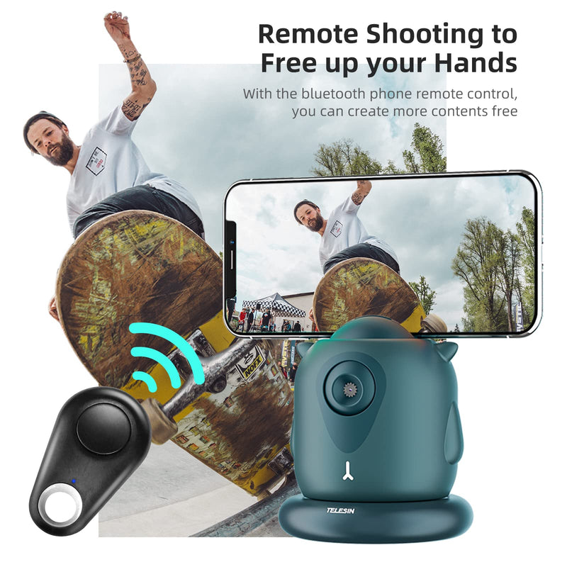  [AUSTRALIA] - Auto Face Tracking Mount with Phone Holder Clip, 360 Smart Selfie Tripod Fast Motion Moving Body Tracker for Smartphone GoPro Action Camera SLR Mirrorless Video Vlog Live Streaming Meeting