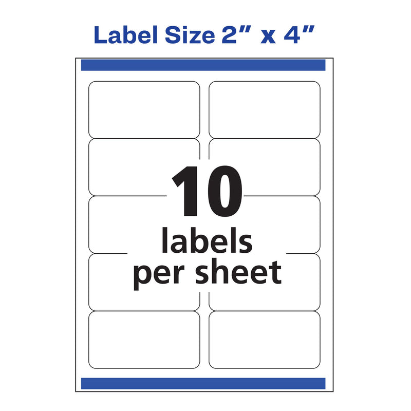 Avery Glossy Crystal Clear Address Labels for Laser & Inkjet Printers, 2" x 4", 100 Labels (6522) 1 Pack - LeoForward Australia