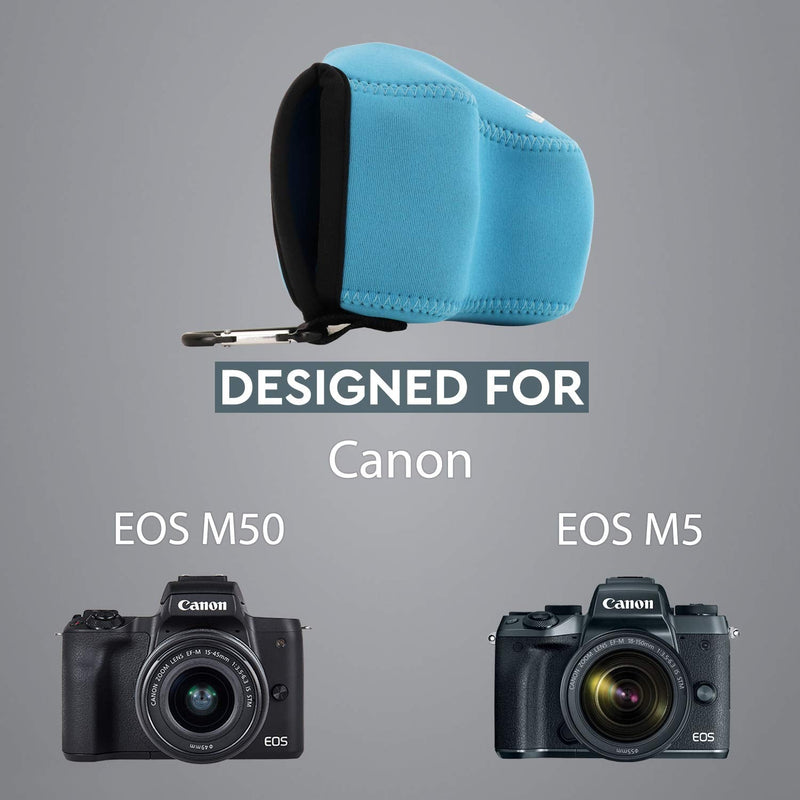  [AUSTRALIA] - MegaGear Ultra Light Neoprene Camera Case Compatible with Canon EOS M50 Mark II (15-45mm), M50, M5 (15-45mm) Blue