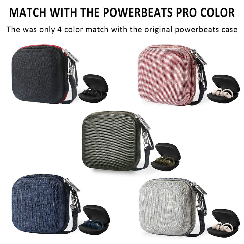  [AUSTRALIA] - Youtec Compatible with Powerbeats pro Case Cover, Hard Travel Protective Carrying Storage Cover Case Nylon Accessories Bag Women Men with Lanyard + Carabiner Compatible with Power Beats Pro Dark Blue