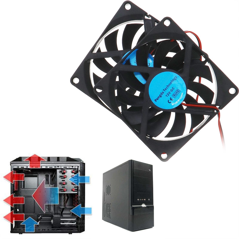  [AUSTRALIA] - SING F LTD 2X Standard Computer Fans PC Case Cooling Cooler Fans Brushless Silent 80x80x10mm DC 12V 2Pin