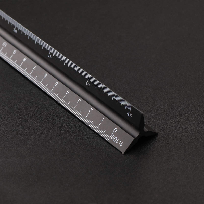 Triangular Scale Ruler 30cm Black Aluminum Alloy Metric Ruler 1:20 1:25 1:50 1:75 1:100 1:150 for Architect Drafting Engineer Measuring Tools - LeoForward Australia