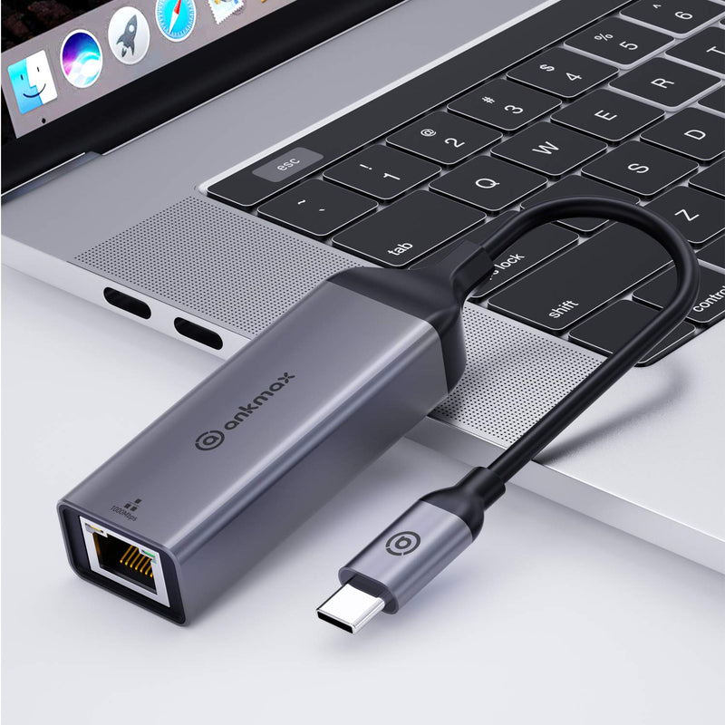  [AUSTRALIA] - USB C to Ethernet Adapter Ankmax UC312G1 USB Type C Wired LAN Adapter [RJ45 / Gigabit Compatible/Thunderbolt 3] Gigabit Ethernet [Up to 1000 Mbps/No Drive Required] Compatible with Type C Devices 4) 1G Ethernet Adapter