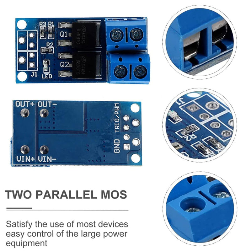  [AUSTRALIA] - Pack of 20 Arduino Mosfet module, Mosfet driver module 5v 36v, Mosfet driver module DC 5v-36v 15A (max. 30A) 400W, dual high-performance switching driver module, PWM controller control panel driver module for Arduino 20