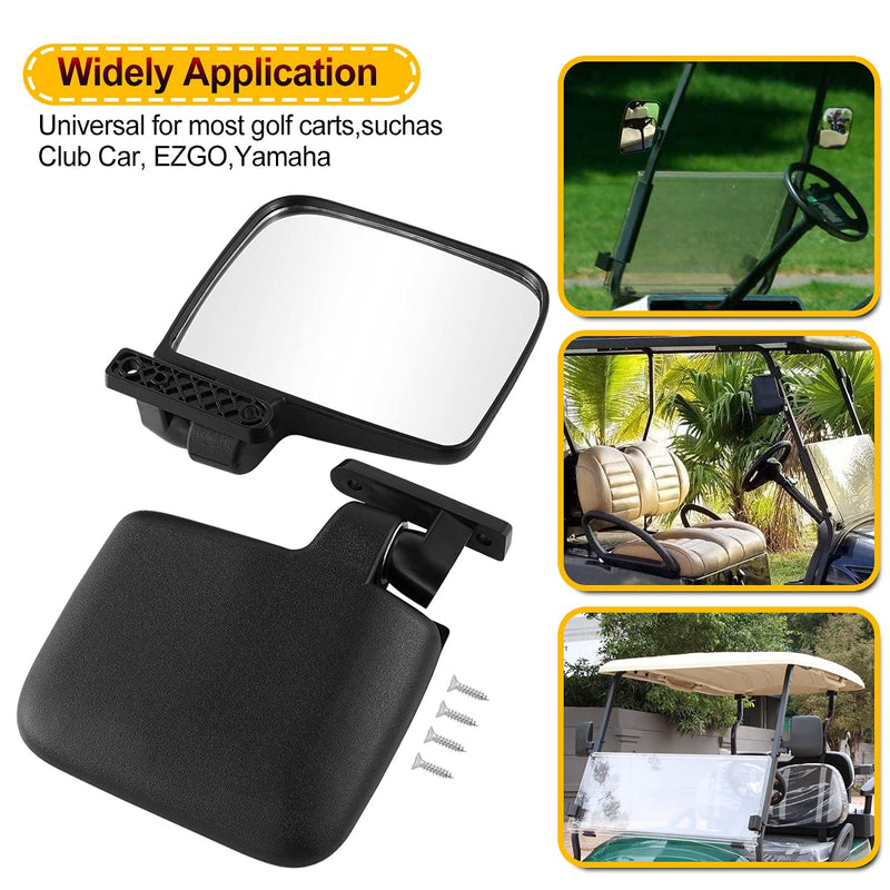  [AUSTRALIA] - Golf Cart Side Mirrors for Club Car EZ-GO Yamaha and other 180°Adjustable Folding Wide-Angle Side View Mirror