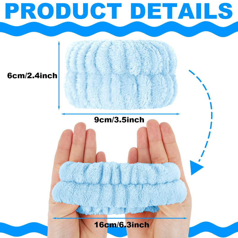  [AUSTRALIA] - 8 Pcs Spa Wrist Washband Microfiber Wrist Wash Towel Band Wristbands for Washing Face Absorbent Wristbands Wrist Sweatband for Women Girls Prevent Liquid from Spilling Down Your Arms Blue, Purple