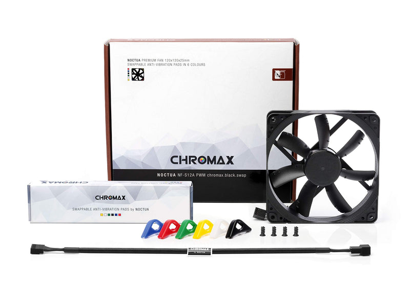  [AUSTRALIA] - Noctua NF-S12A PWM chromax.Black.swap, Premium Quiet Fan, 4-Pin (120mm, Black)