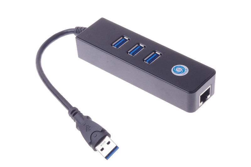  [AUSTRALIA] - SMAKN [3-Port USB 3.0 + 1-Port RJ45] 3 Ports USB 3.0 Hub with RJ45 10/100/1000 Gigabit Ethernet Converter LAN Wired Network Adapter for Laptops, Ultrabooks and Tablet PCs