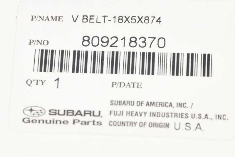  [AUSTRALIA] - Subaru 809218370 V BELT-18X5X874