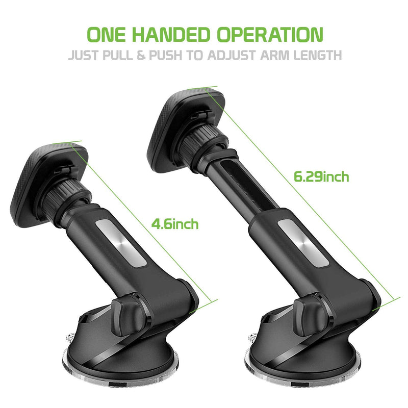  [AUSTRALIA] - RUIX Dashboard and Windshield Mount Universal Magnetic Car Smartphone Holder Compatible for Apple iPhones 14 Pro Max Plus 13 Samsung Galaxy Z Flip, Z Fold, Note, Google Pixels, Motorola Moto