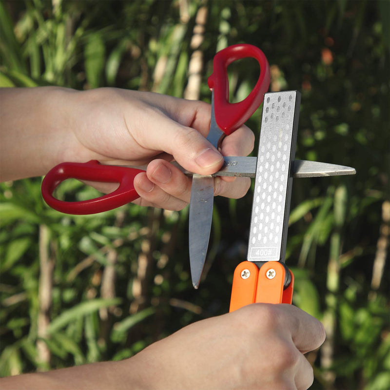  [AUSTRALIA] - 2 Pack Garden Tool Sharpener, Folding Pocket Diamond Knife Sharpener 400/600 Grit Double-Sided Scissor, Pruners, Loppers or Blade Sharpening Stone for Garden Outdoor Camping Kitchen