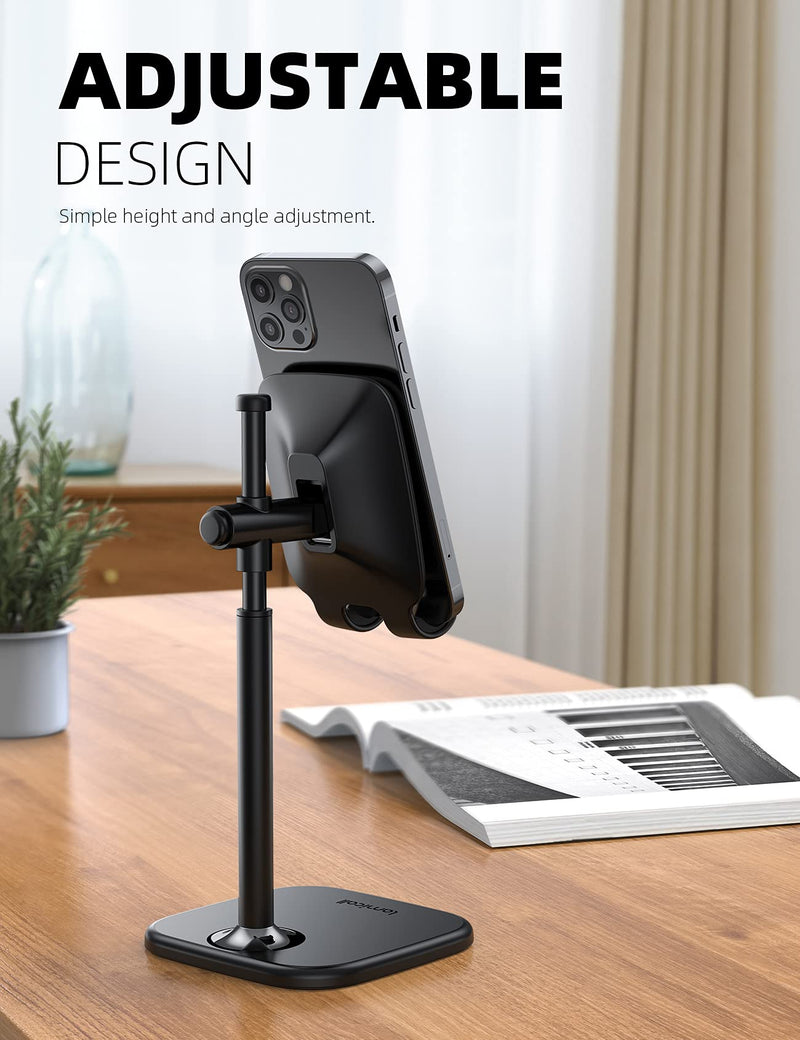  [AUSTRALIA] - Cell Phone Stand, Lamicall Phone Holder - Height Angle Adjustable Mobile Phone Stand for Desk, Office, Compatible with iPhone 13, 13 Pro, Pro Max, Mini 12 11 X Xr 8 7 6 Plus, 4-10'' Cellphone & Tablet