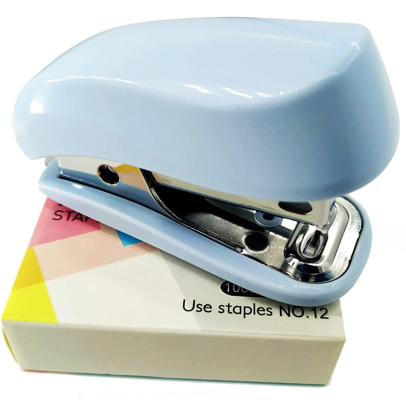  [AUSTRALIA] - Mini Staplers, Desktop Stapler, Small Stapler Size, 25 Sheet Stapler, Fits into The Palm of Your Hand; Includes Built-in Staple Remover & 1000 Standard Staples（Blue）