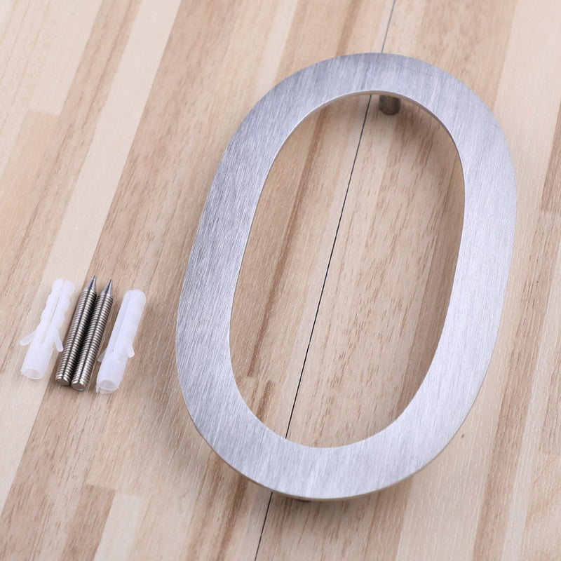  [AUSTRALIA] - Mellewell Floating Mount House Numbers 5 Inch, Stainless Steel Brushed Nickel, Number 0 Zero