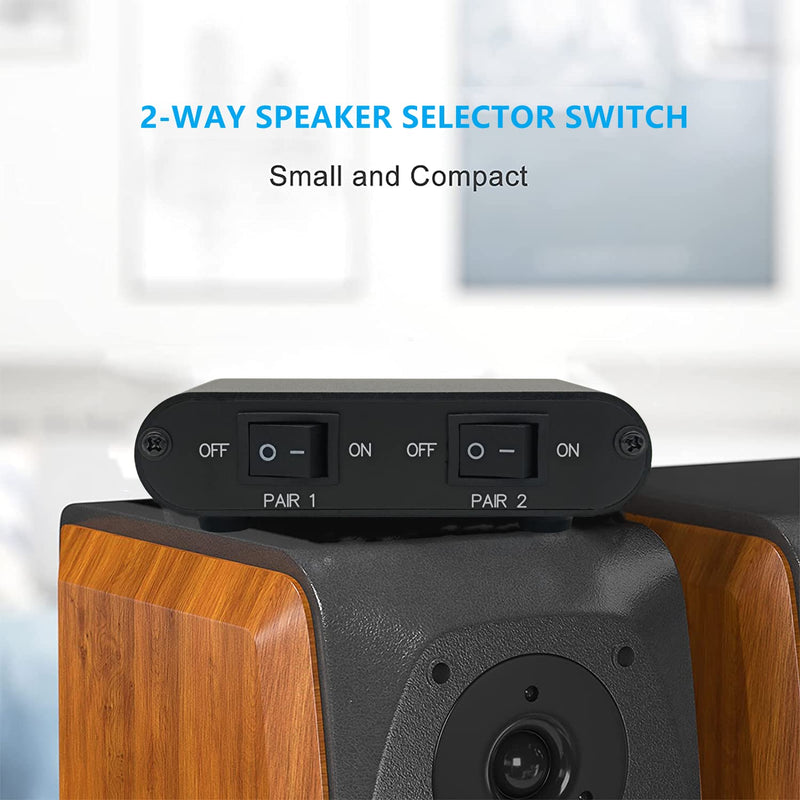  [AUSTRALIA] - TENEALAY 2-Way Audio Stereo Speaker selector Switcher Box, Combiner Multi Zone A B Speaker Switch Distribution Controller Box - P21