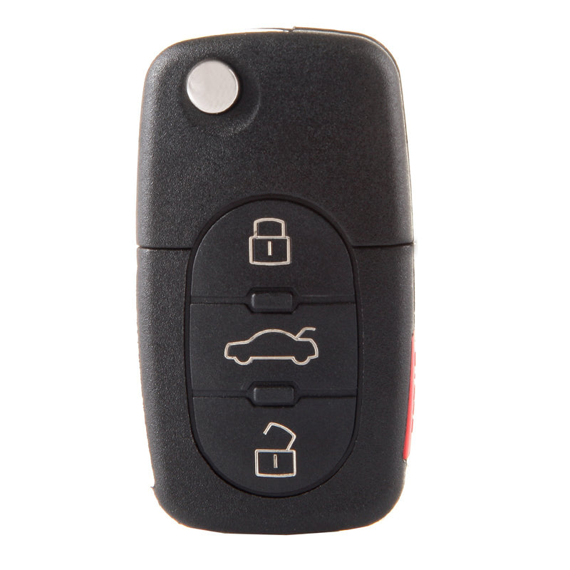 ROADFAR 4 Buttons Keyless Entry Remote Flip Key Fob Shell CASE Uncut Replacement fit for Audi A6 2002-2011 2007-2012 for Audi A4 for Audi A4 Quattro 2006-2012 Pack of 1 4D0837231P-1 - LeoForward Australia