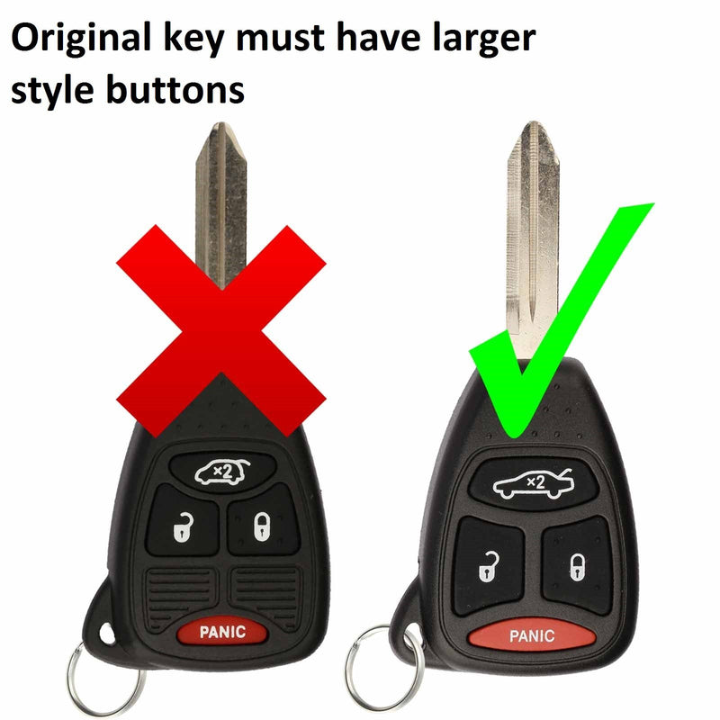  [AUSTRALIA] - KeylessOption Just the Case Keyless Entry Remote Control Car Key Fob Shell Replacement for KOBDT04A Black