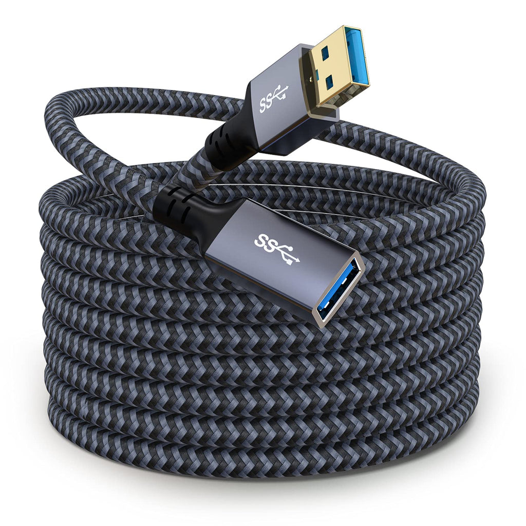 [AUSTRALIA] - USB 3.0 Extension Cable 20 FT, Hisatey Long USB Extension Cable USB Male to Female Cable Durable Braided Material High Data Transfer Compatible with USB Keyboard,Mouse,Flash Drive, Hard Drive,Printer 20FT