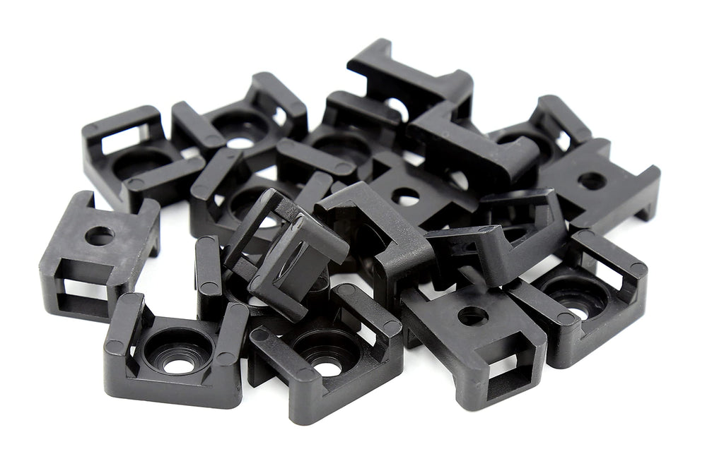  [AUSTRALIA] - iexcell 100 Pcs Black 9 mm Cable Tie Base Saddle Type Mount Wire Holder