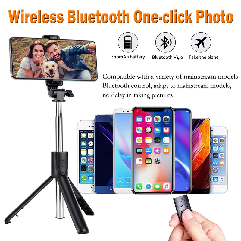  [AUSTRALIA] - USTINE Portable Selfie Stick Tripod, 3 in 1 Extendable Selfie Stick Phone Holder for iPhone 14/13/13 Pro/13 Pro Max/12/12 Pro/X/XR/XS/8/7/6S,Android Samsung Smartphone