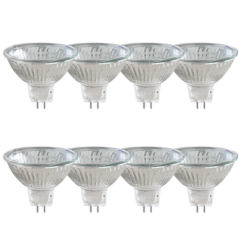  [AUSTRALIA] - Caldarax Pack of 8 MR16 GU5.3 20W 12V Halogen Spotlights, Dimmable 2700K Warm White, 210LM, Halogen Reflector Light Bulb, GU5.3 Bi-Pin Base Spotlight 36° Beam Angle Mr16 Gu5.3 12v 20w