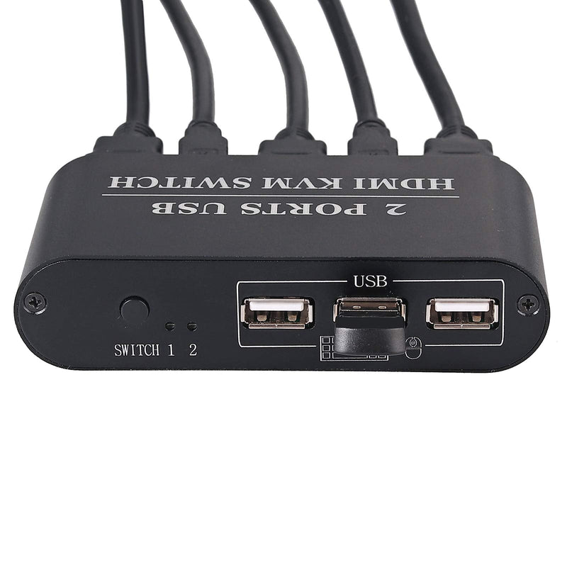  [AUSTRALIA] - LiNKFOR KVM HDMI Switch 2 in 1 Out Box，2-Port USB HDMI Cable KVM Switch，Support 4K@30Hz and Share 2 Computers with one Keyboard Mouse and one HD Monitor