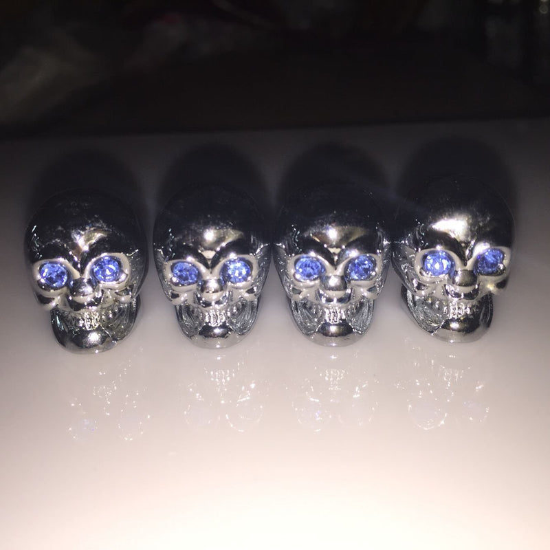 Ywewy Skull Valve Covers,Air Stem Car Wheel Caps,Crystal eyes (Blue) Blue - LeoForward Australia