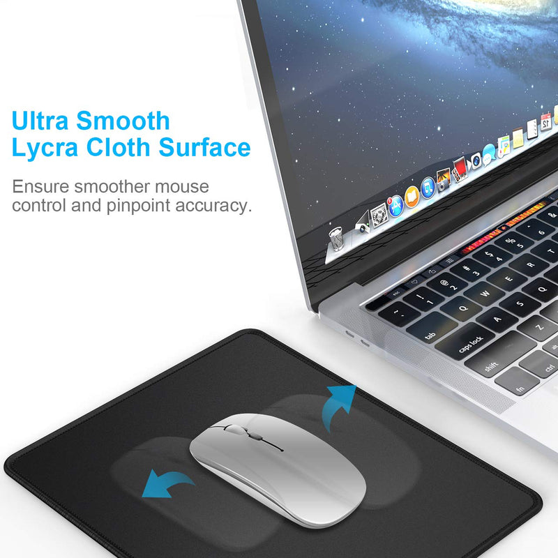  [AUSTRALIA] - MROCO Mouse Pad [30% Larger] with Non-Slip Rubber Base, Premium-Textured & Waterproof Computer Mousepad with Stitched Edges, Mouse Pads for Computers, Laptop, Gaming, Office & Home, 8.5 x 11 in, Black LARGE (8.5" x 11") Office/ 1 Pack