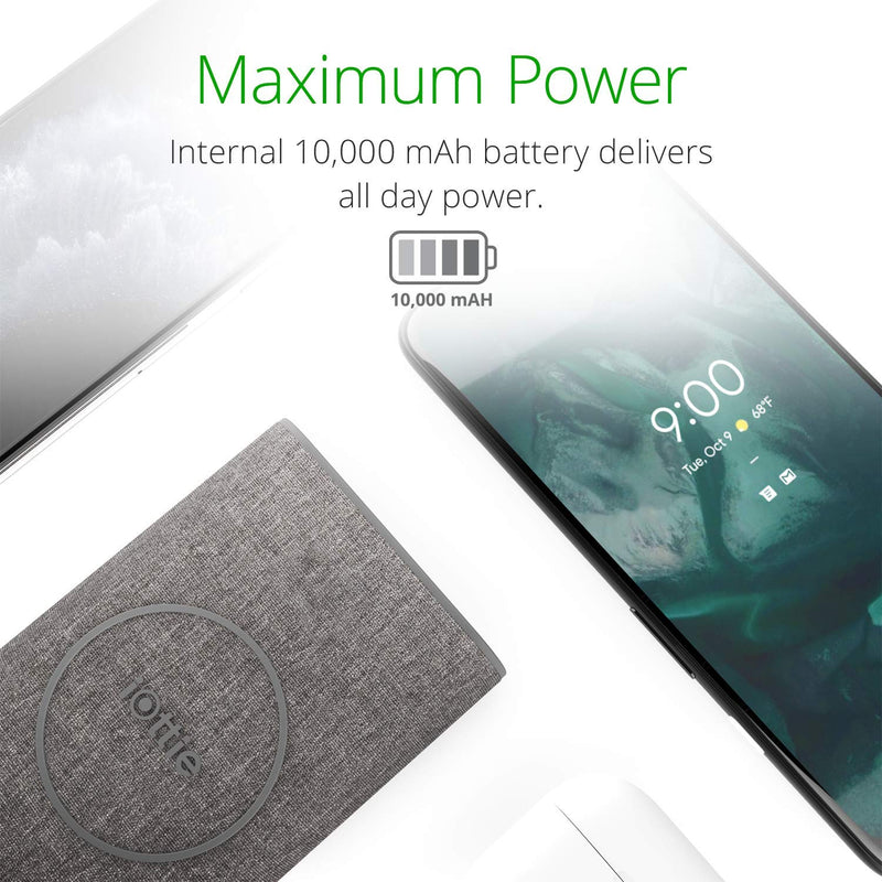  [AUSTRALIA] - iOttie iON Wireless Go Power Bank Portable Charger | Qi Wireless Charging 10000mAH || Ash