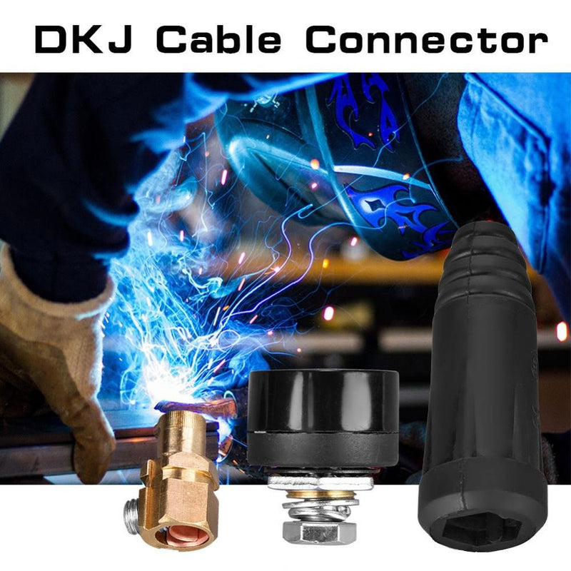  [AUSTRALIA] - DKJ Series European Style Welding Cable Quick Connector Male Plug and Panel Socket Quick Fitting Adapter (DKJ35-50 Black)