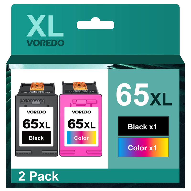  [AUSTRALIA] - 65XL Black and Color Combo Pack Remanufactured Ink for HP 65XL 65 XL for Deskjet 2680 2655 2652 2635 DeskJet 3755 3752 3772 3720 Envy 5058 5052 5055 5034 5032 AMP 100 105 120 (Black, Tri-Color)