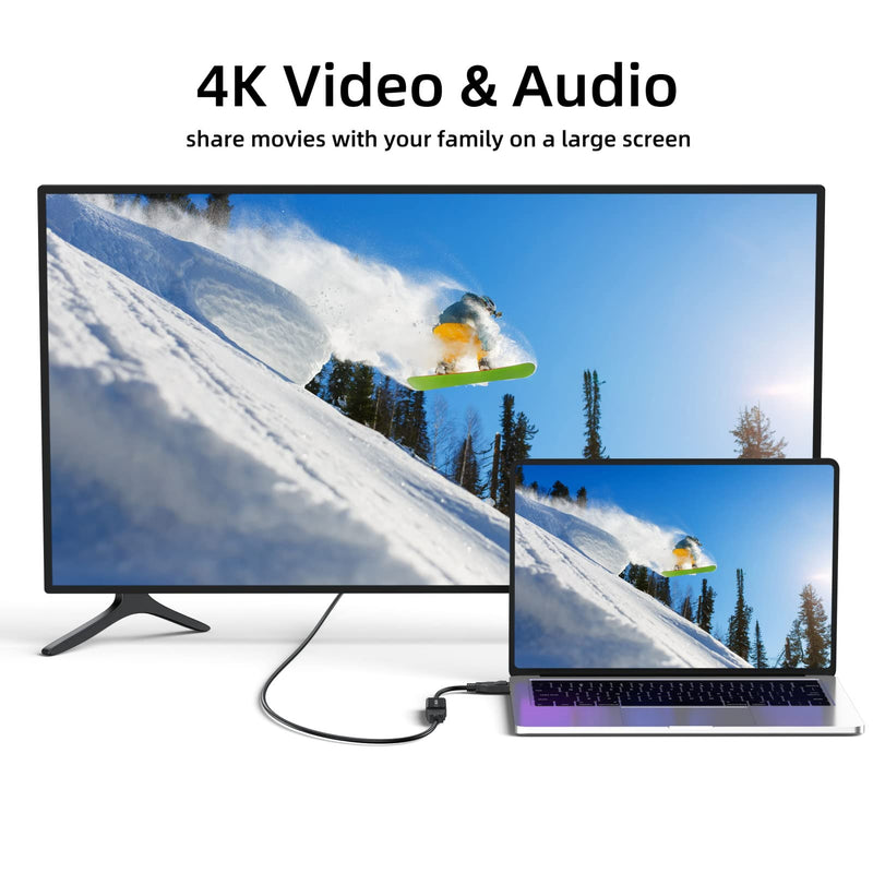  [AUSTRALIA] - 4K Displayport to HDMI Adapter, Display Port DP to HDMI Cable Male to Female Port Support Video & Audio Compatible with Computer, PC, Monitor, Projector, HDTV 1 Black