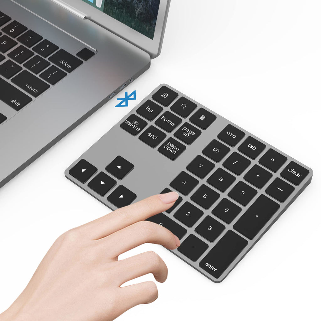  [AUSTRALIA] - Bluetooth Number Pad 34 Keys, Slim Bluetooth Numeric Keypad Wireless Numpad, Bluetooth Keypad for Laptop, MacBook, iPad, iMac